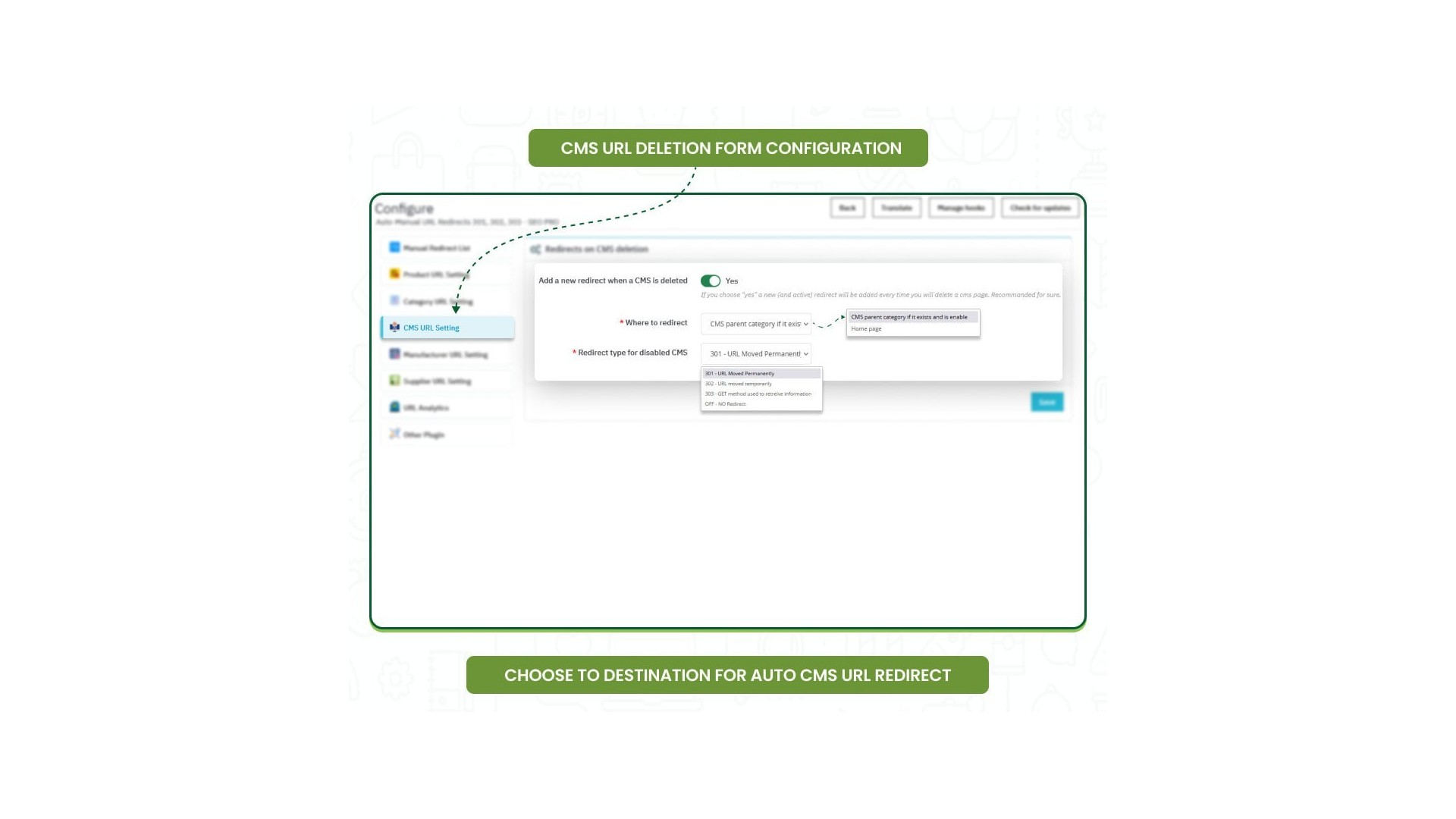 Funkce pro automatické a manuální přesměrování URL 301, 302, 303