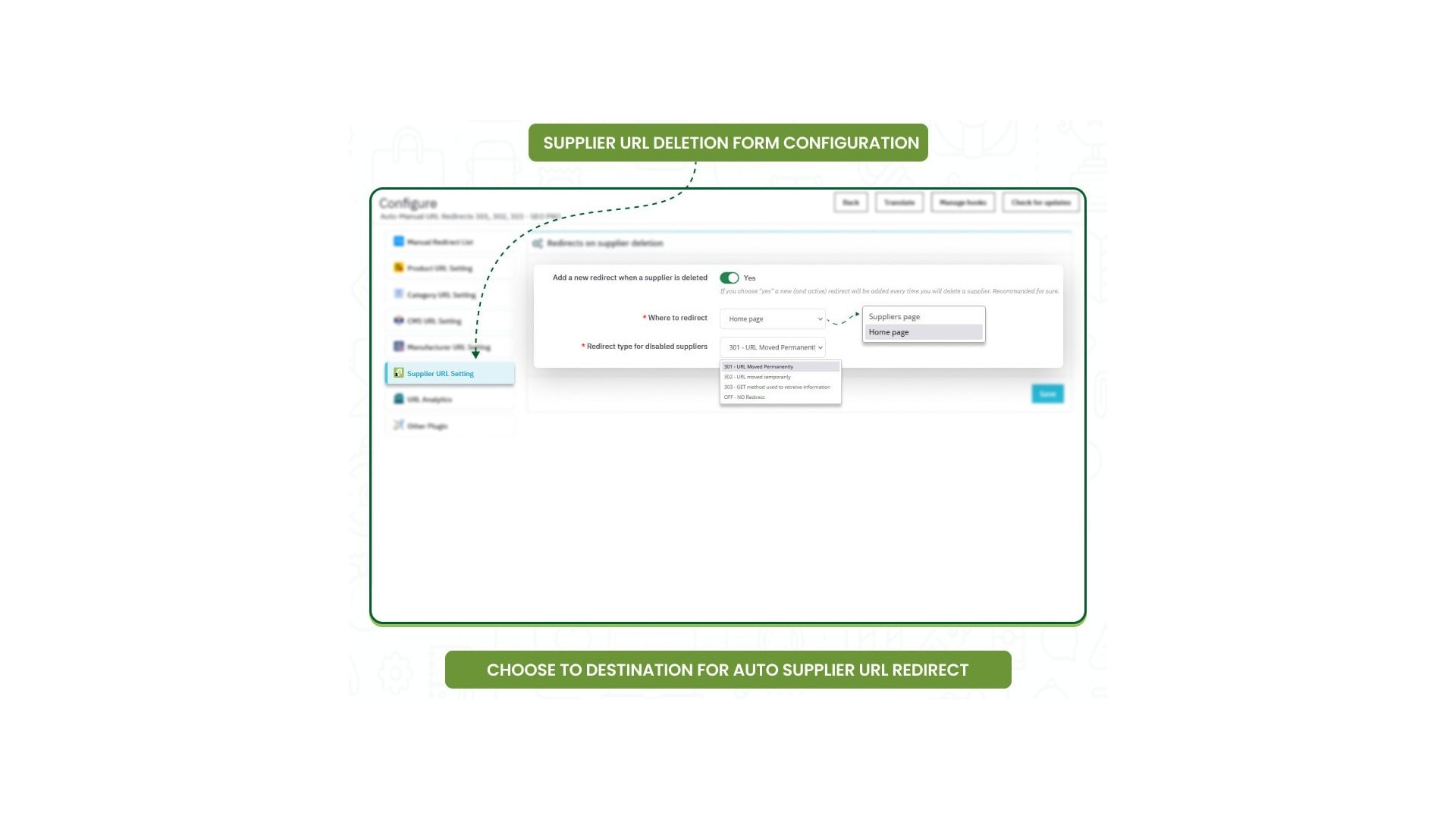 Funkce pro automatické a manuální přesměrování URL 301, 302, 303