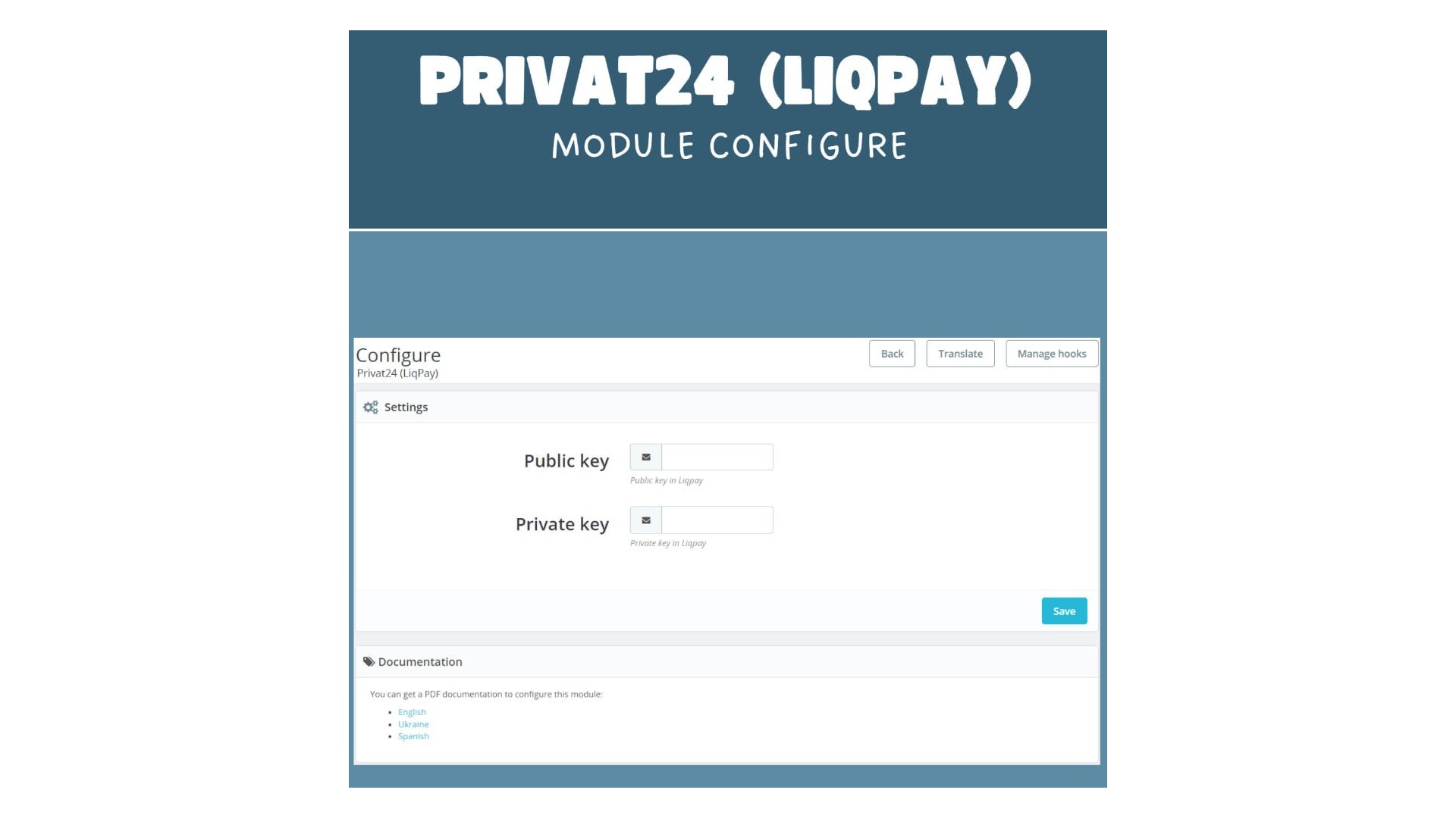 Funkce pro platby přes Privat24 (LiqPay) v obchodě