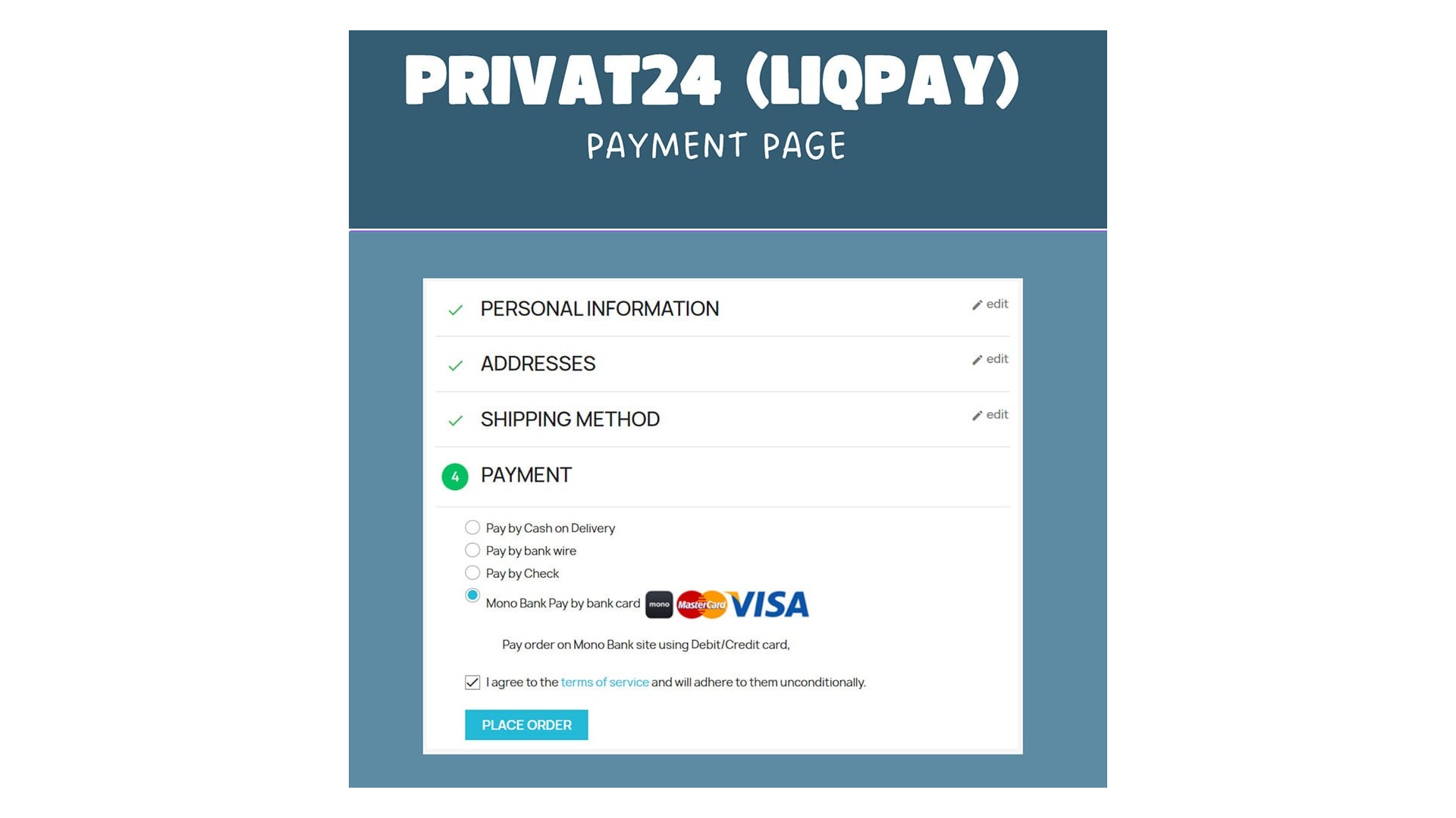 Funkce pro platby přes Privat24 (LiqPay) v obchodě