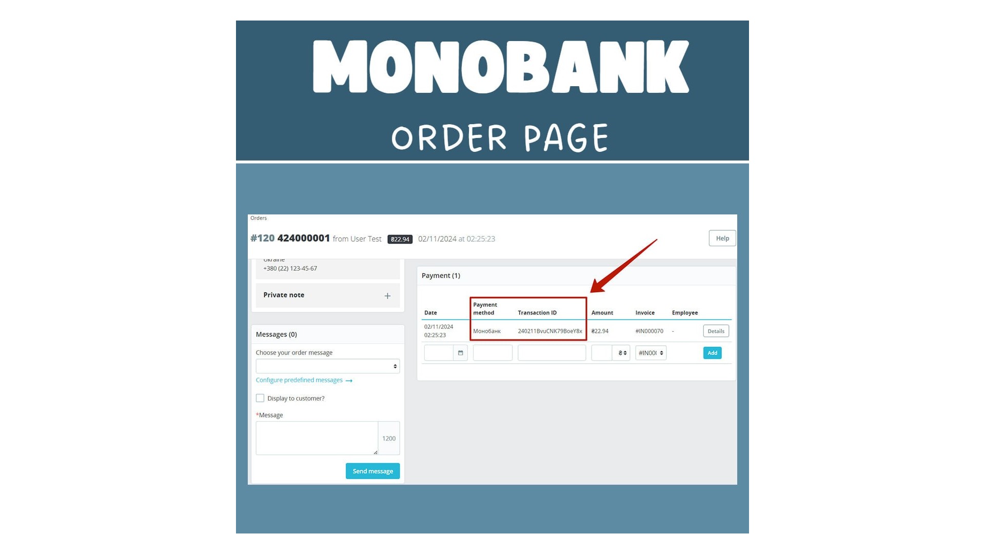 Funkce pro snadné platby přes Monobank na e-shopu