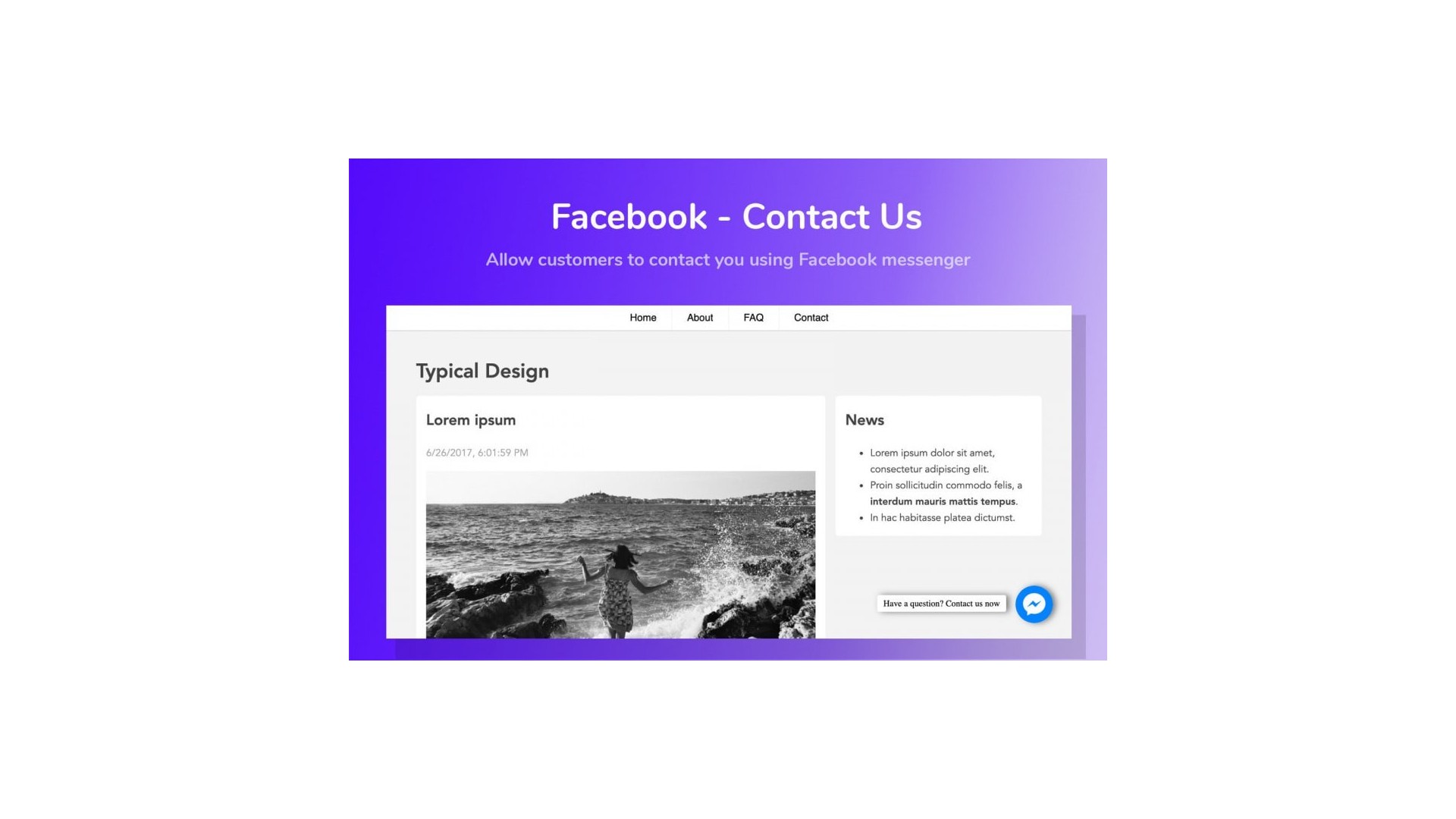 Funkce Facebook Messenger pro snadný kontakt se zákazníky