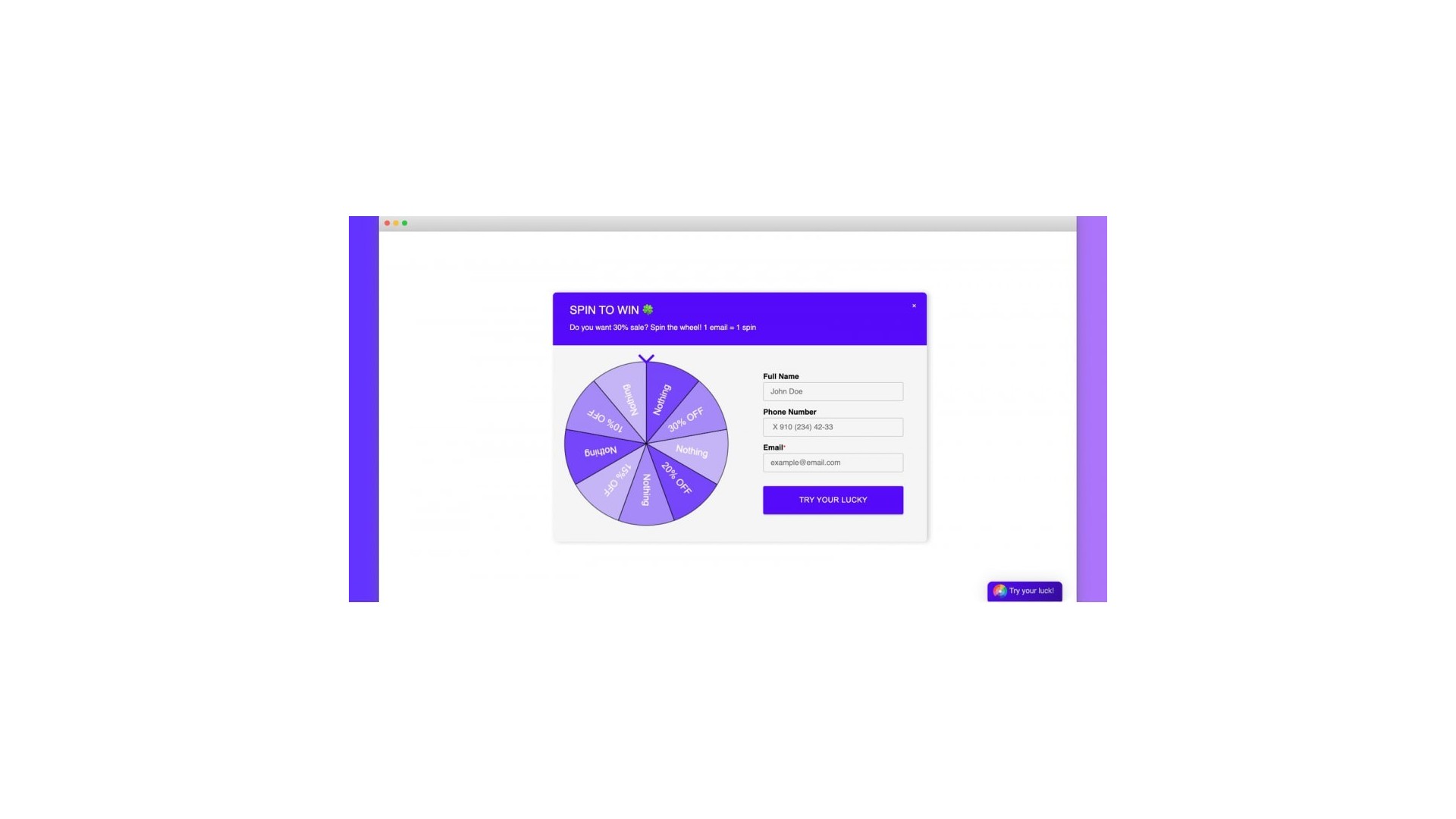 Šťastné kolo - Získejte slevy za e-mail a informace!