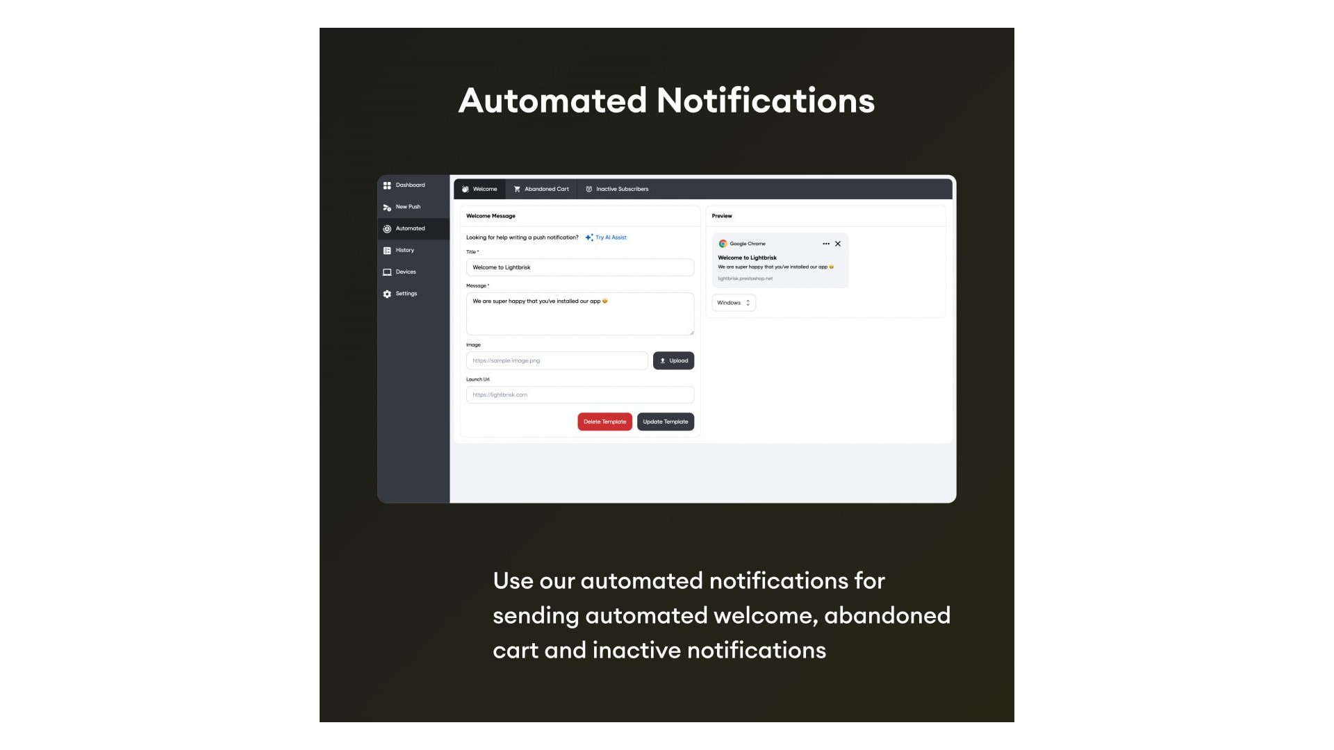 Inteligentní webové push notifikace pro e-commerce