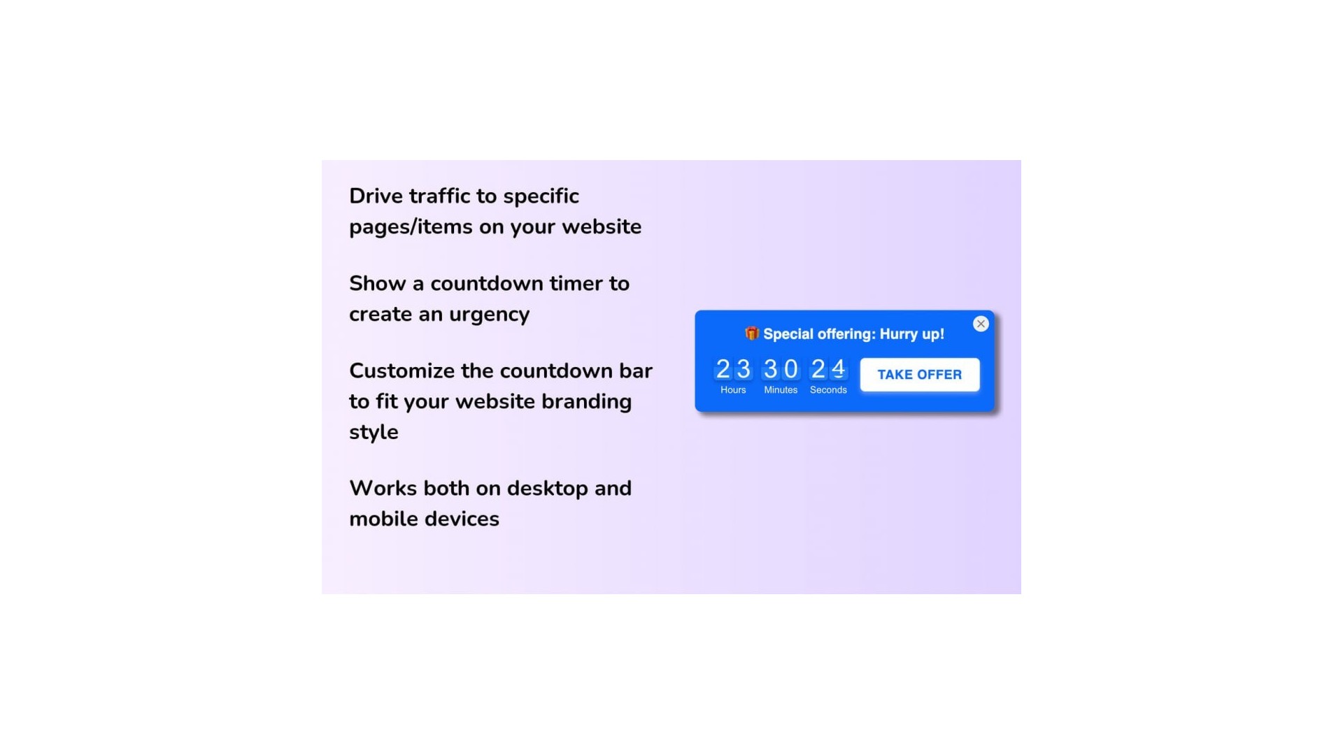 Časovač s odpočtem pro zvýšení prodeje a oznámení 2