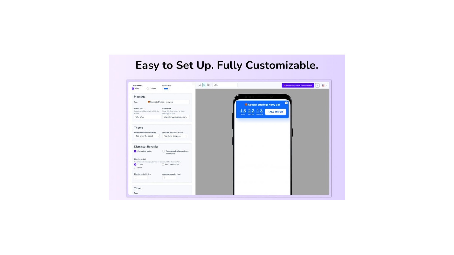 Časovač s odpočtem pro zvýšení prodeje a oznámení